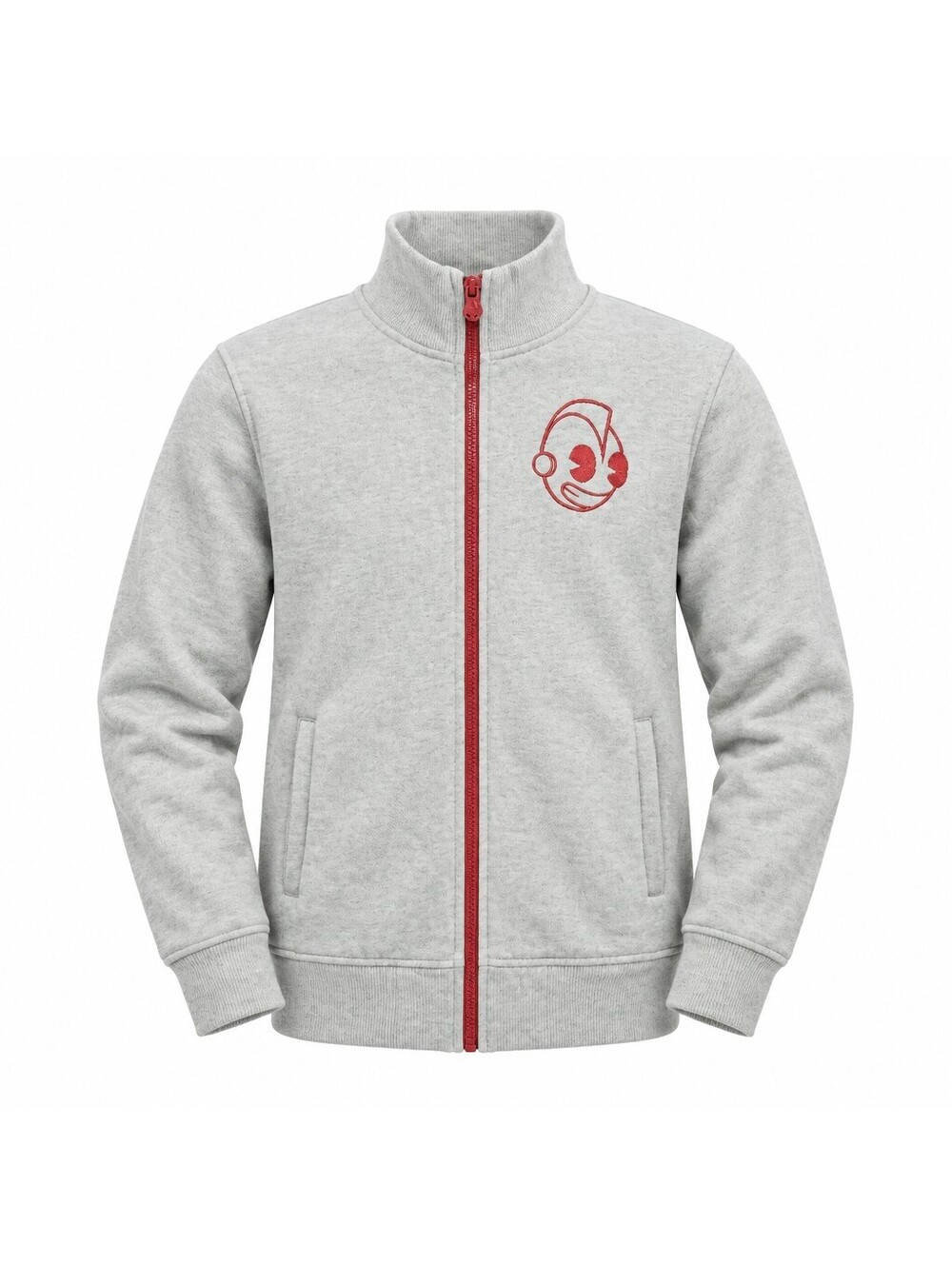Kidrobot Gray Full Zip Sweatshirt with Red Robot Logo